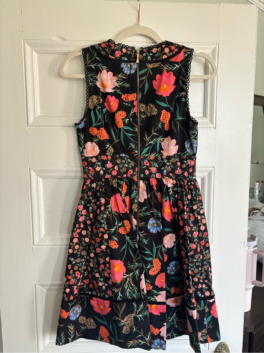 kate spade Black Floral Sleeveless V-Neck Mini Dress - Picture 3 of 3